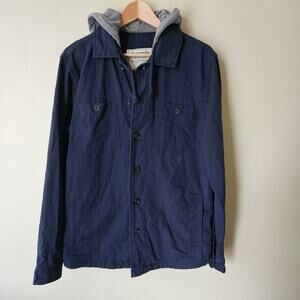 Abercrombie & Fitch Men's Utility Jacket Size Medium Blue Hooded Cotton Grunge